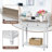 Entryway Table with Storage - Narrow Console Table with 2 Drawers and Shelf, Farmhouse Sofa Table, Wooden Small Hallway Tables for Entryway, Living Room, Hallway, Distressed White