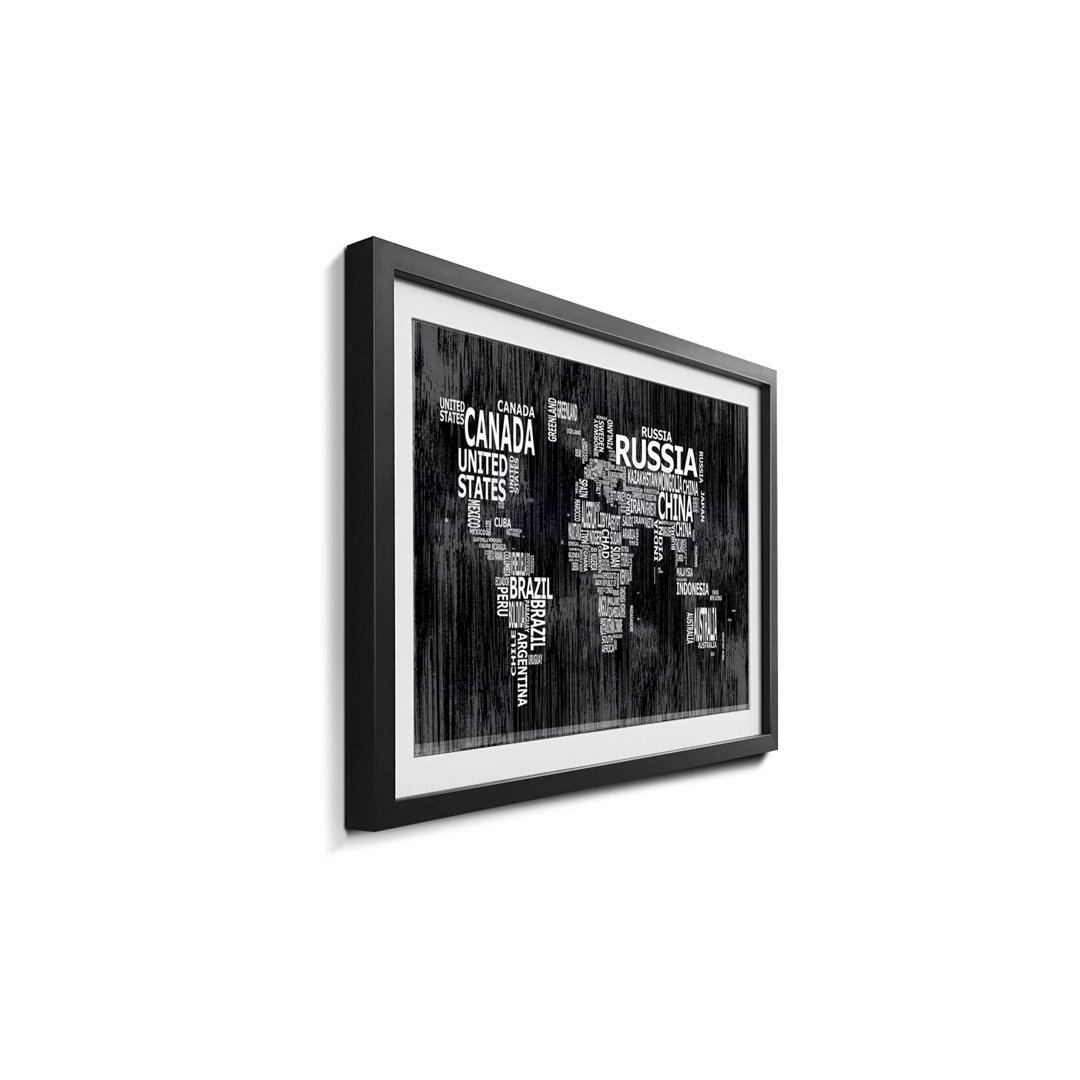 Worldmap No.13 - Picture Frame Graphic Art Print on Paper