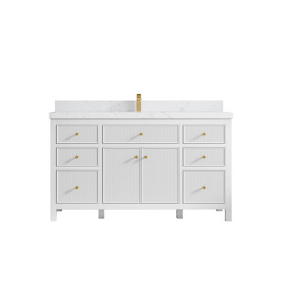 60'' Single Bathroom Vanity with Quartz Top