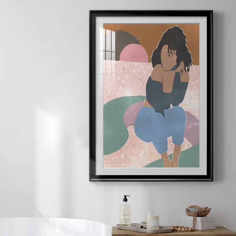 Curly Lady II par - impression sur, Cadre noir, H 24,5 po x l 18,5 po x P 1 po