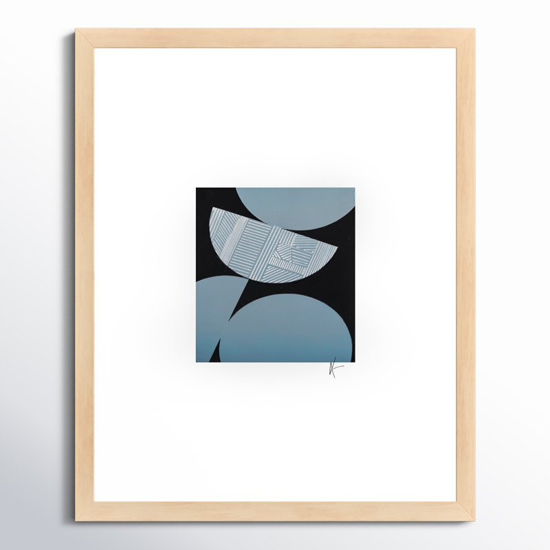 Blu Birds 2 Print by Lee Lessem, 30" H x 24" W, Brown Framed
