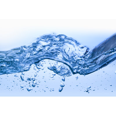 Water With Blue Bubbles by Grafissimo - Wrapped Canvas Print