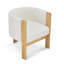 Chaises de salle à manger rembourrées, structure en bois d'hévéa naturel et tissu blanc bouclé, fauteuils modernes pour la salle à manger et le salon, capacité de 225 lb-172973204