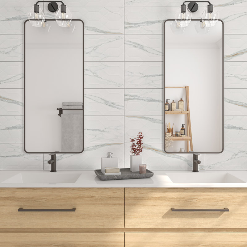 Carrelage mural 8 po x 24 po Itona, Calacatta Venecia