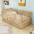 Wooden Daybed with Safety Guardrails and Convertible Split Design-720092948-720092950