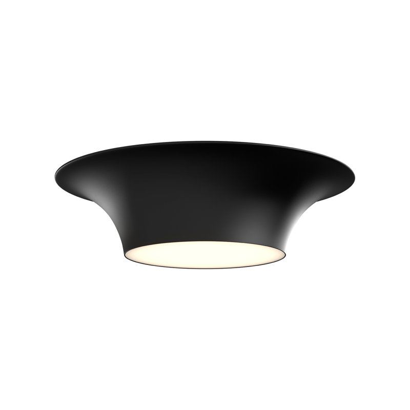 Alexia Glass Flush Mount, Matte Black, 4.88" H x 16" W x 16" D