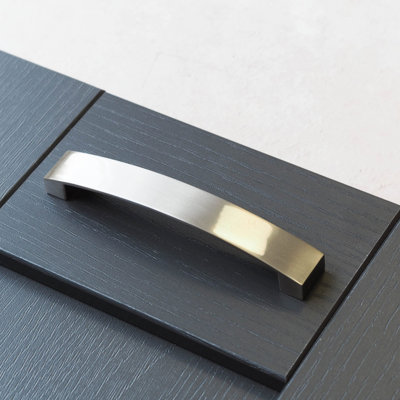Brushed Nickel Curved Bow D-Bar Handles