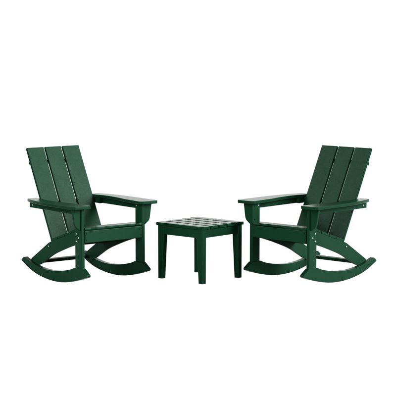 Chaise berçante d'extérieur en plastique Joubert, Vert foncé