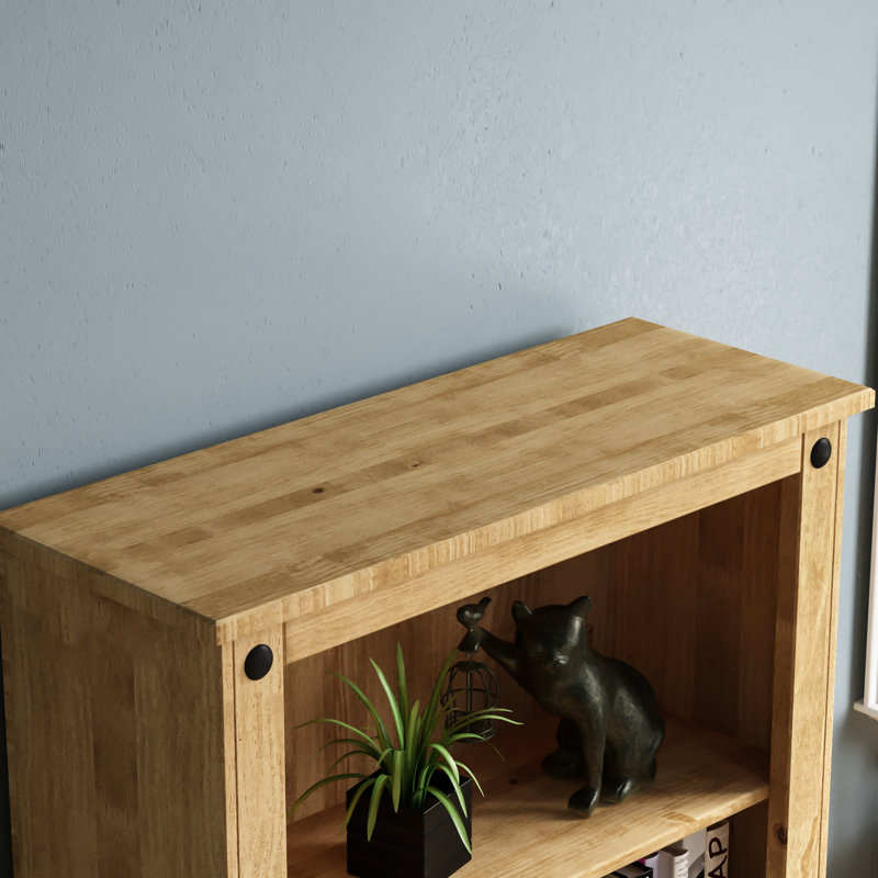 Recdo 170cm H x 75cm W Solid Wood Standard Bookcase, Natural