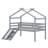 Twin Low Loft House Bed With Slide, Ladder, Safety Guardrails-106752978