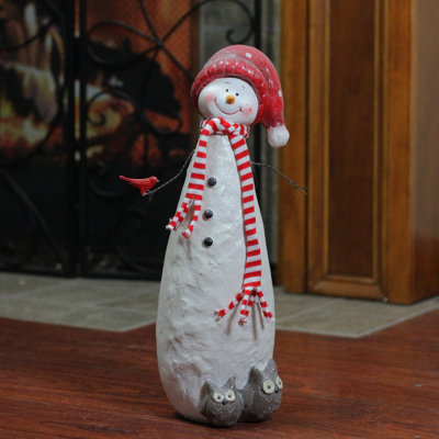Décoration de Noël 17 po avec paillettes et bonhomme de neige brun
