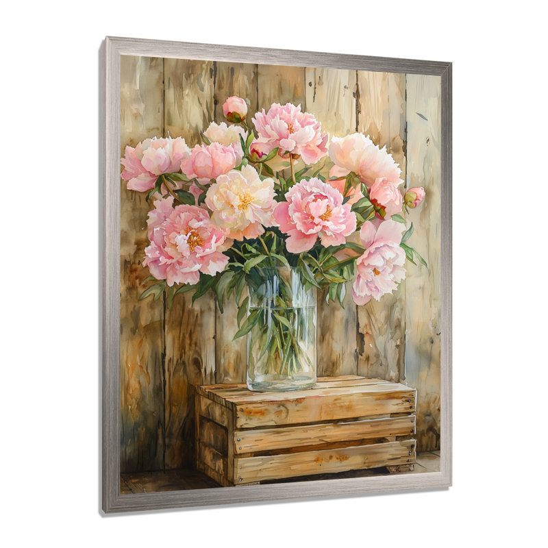 Shonna - Floral Wall Art, 32" H x 16" W, Silver, Picture Framed