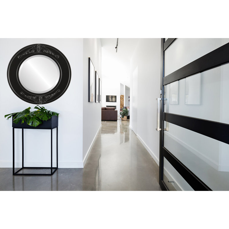 Miroir d'appoint Retiro, Noir mat, 29 po x 29 po