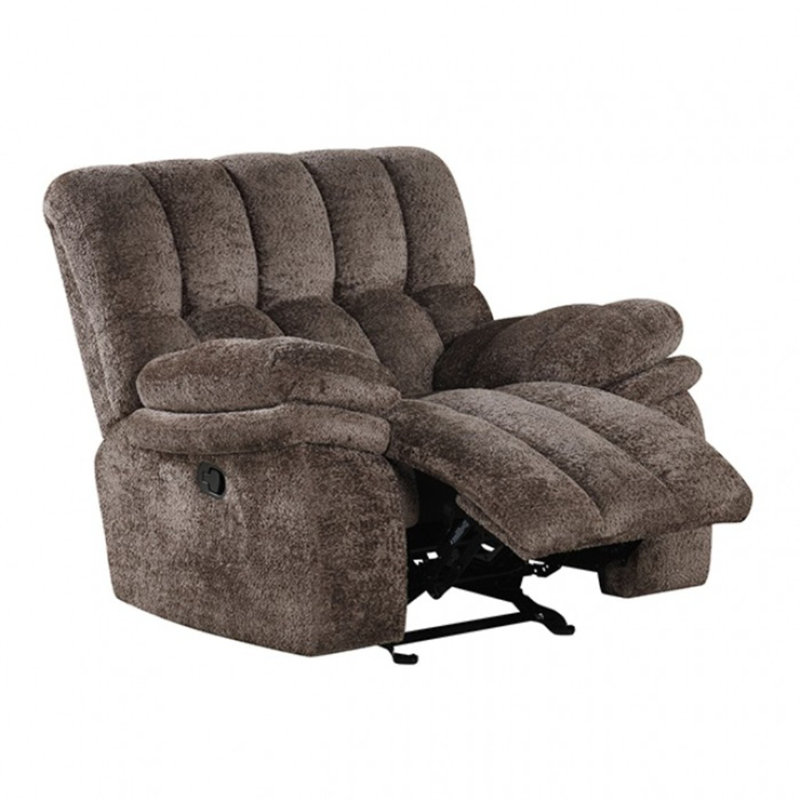 Fauteuil inclinable et oscillant de style transitionnel, Marron foncé
