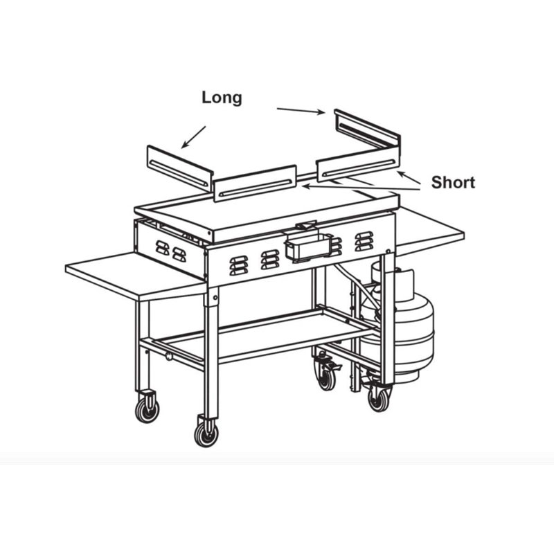 Quickflame Wind Guards For 36" Griddle Front And Rear Grease Models