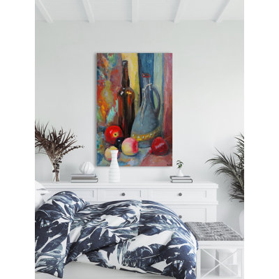 Apples and Wine 1 Piece Wrapped Canvas Painting