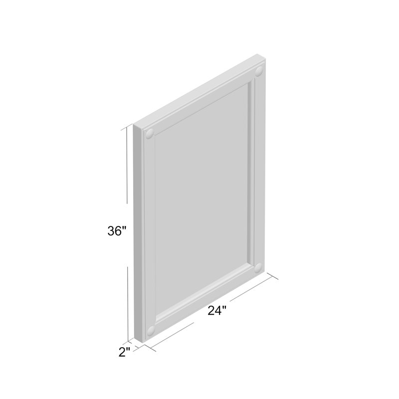 Febus Wood Rectangle Wall Mirror, 36" H x 24" W, Black