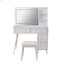 Ensemble de coiffeuse moderne avec tabouret, lumières DEL et miroir, 4 tiroirs, panneaux ondulés uniques et tablettes ouvertes-567765072