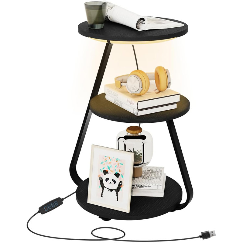 43cm W Metal Bedside Table