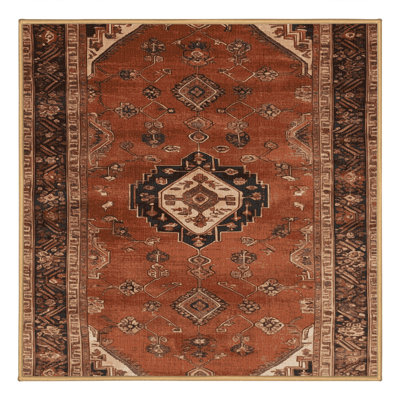 Machine Washable Persian Brown Area Rug