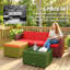 Ensemble de meubles de patio 3 pièces avec coussins, canapé d'angle-1585092818