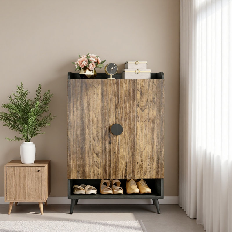 Armoire rustique, rangement rétro, armoire à chaussures pratique