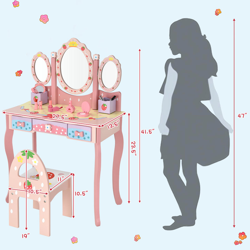 Kids Vanity Set with Mirror