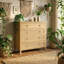 Buffet à 4 tiroirs en bois naturel - Console moderne en rotin pour la maison-1817172563