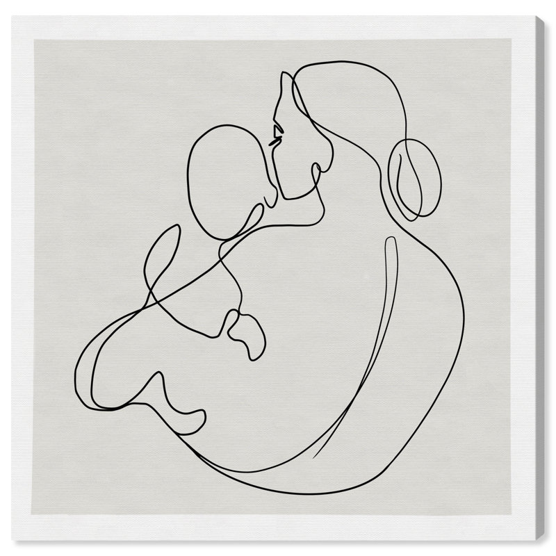 «Mother and Child», reproduction d'art sur toile tendue, H 20 po x l 20 po x P 0,8 po