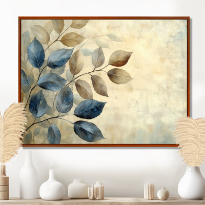 Sépia délavé II - feuilles, art mural