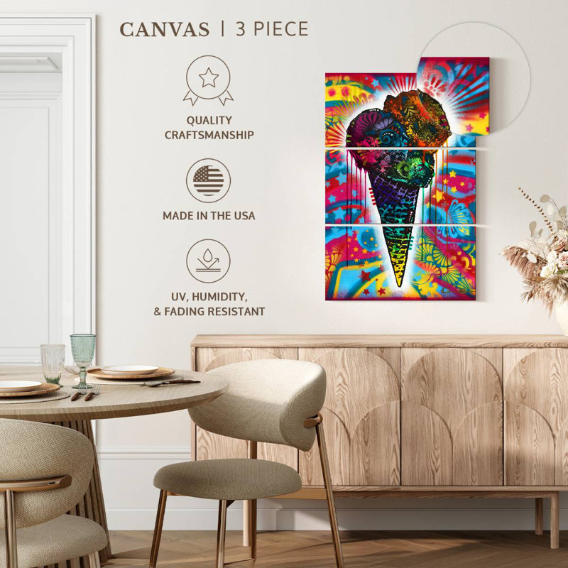 Yarlin Colorful Ice Cream Cone, 32" H x 20" W