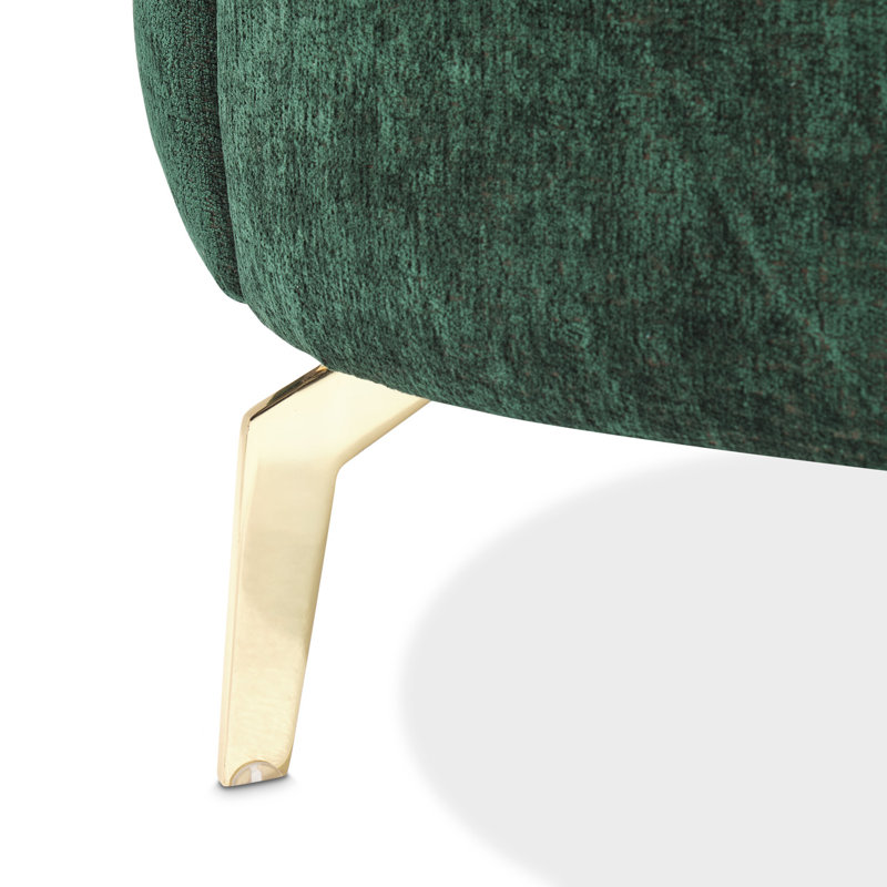 A La Carte Barrel Chair, Gold, Emerald Chenille