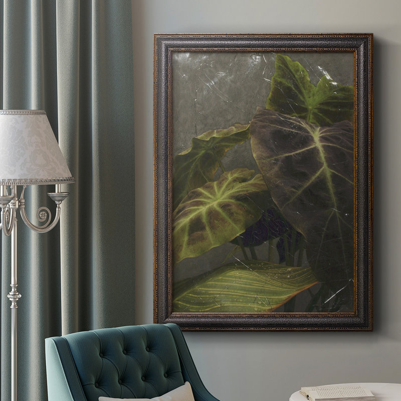 «Dramatic Leaves I», toile encadrée de qualité supérieure - prête à être accrochée, H 20 po x l 16 po x P 2,5 po
