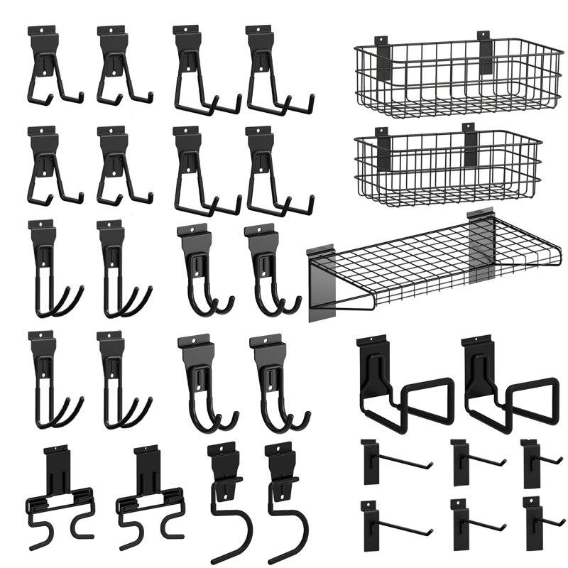 31pcs Slatwall Accessories Set, Heavy Duty Slatwall Hooks And Baskets For Garden Tools