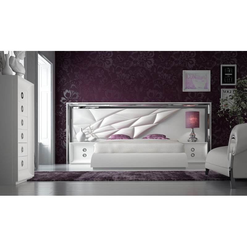 London Piece Bedroom Set, High Gloss, King