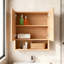 Armoire murale rayée avec portes, tablette et rangement ouvert-1739869807