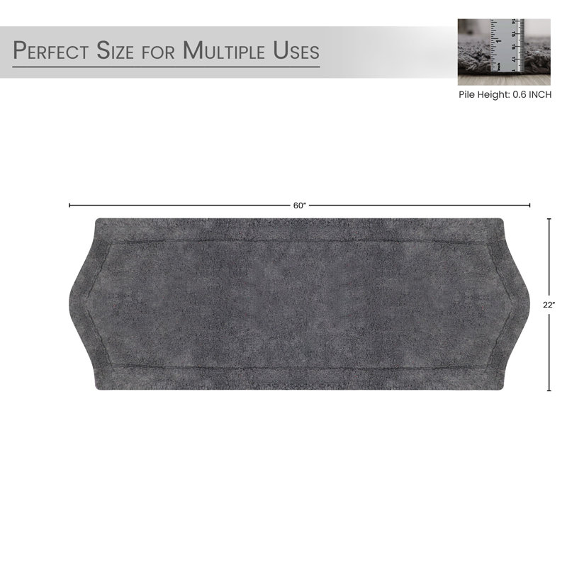 Tapis pour salle de bain Morissette, L 22 po x L 60 po, Gris