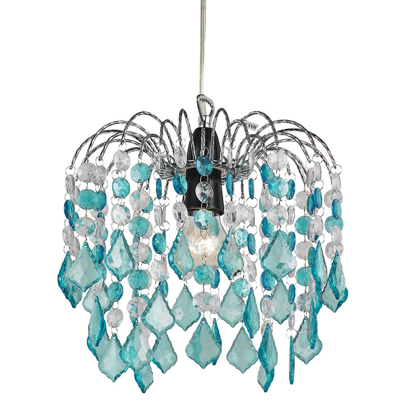 28cm H Plastic Novelty Pendant Shade ( Screw On ), Teal