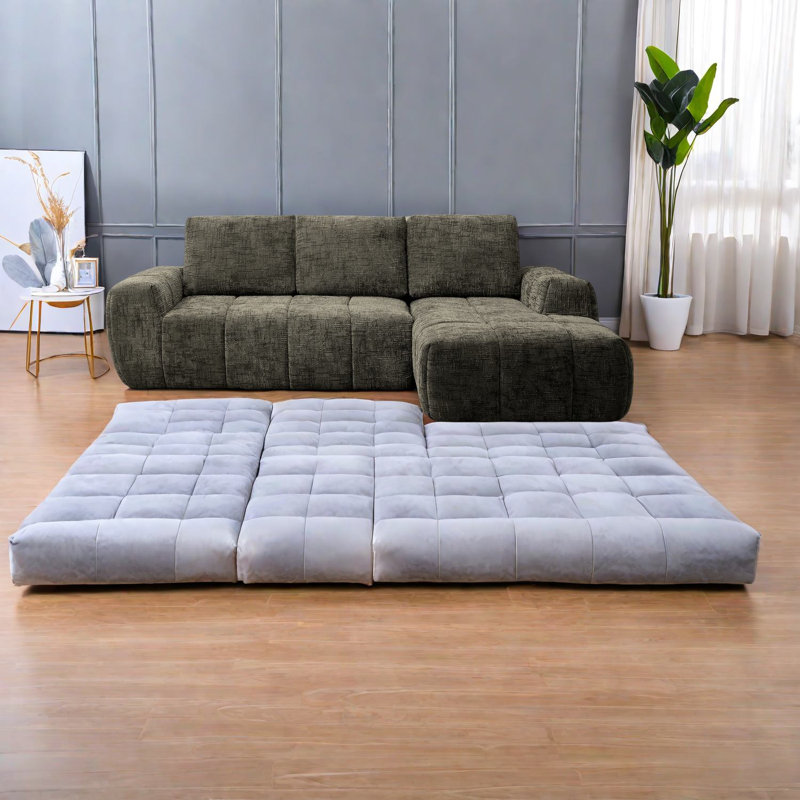 Canapés modernes en chenille spacieux et spacieux, canapé de luxe en forme de L pour le salon