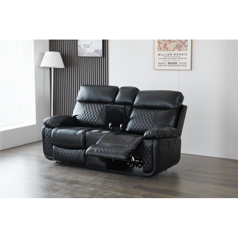 Canapé inclinable de 72,8 po Billington, Noir