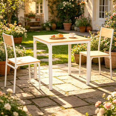 Apartment Conversation Table and Chair Furniture Set,Kitchen Table and Chair Furniture Set,3-Piece Dining Table Furniture Set(Only 1pcs Table and 2pcs Chairs)