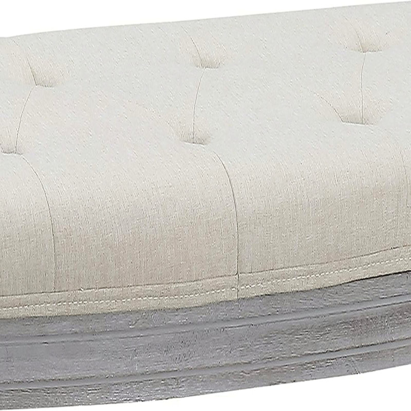 Banc rembourré avec pieds en bois