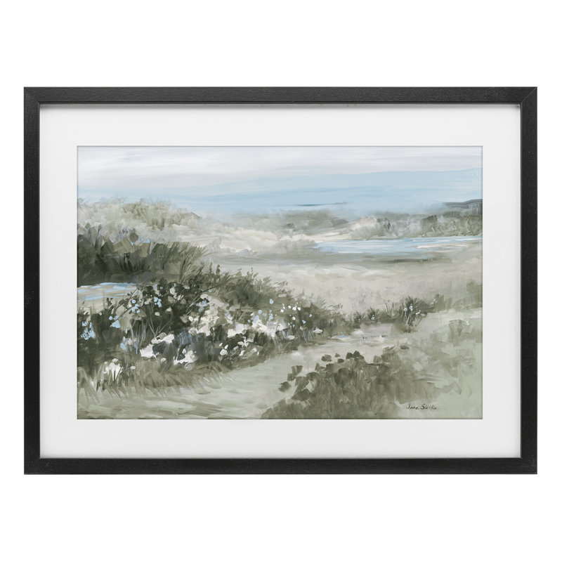 «Neutral Quiet Composition Landscape», impression par Jane Slivka, H 17 po x l 23 po, Cadre noir minuit
