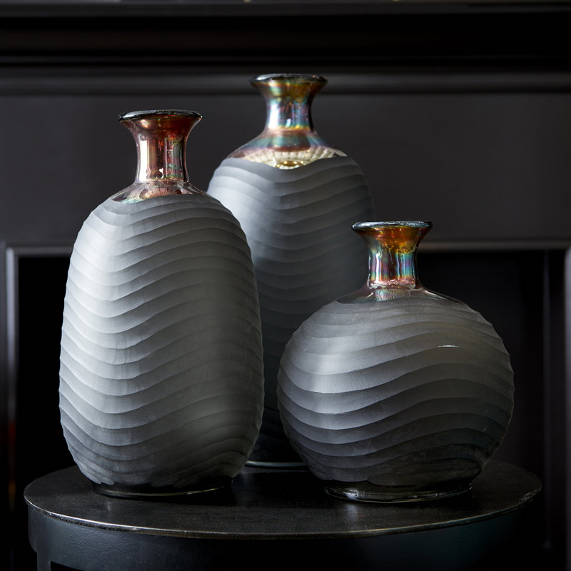 Gray Iridescent Glass Bud Table Vase