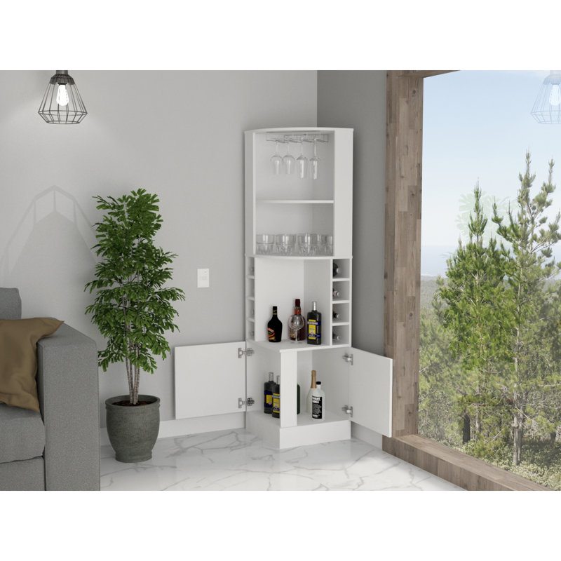 Armoire haute à 8 tablettes Isabelle, Blanc