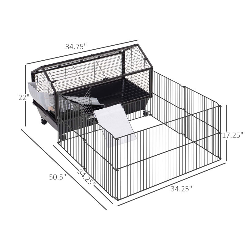 Cage polyvalente pour petits animaux avec des caractéristiques pratiques pour des animaux heureux