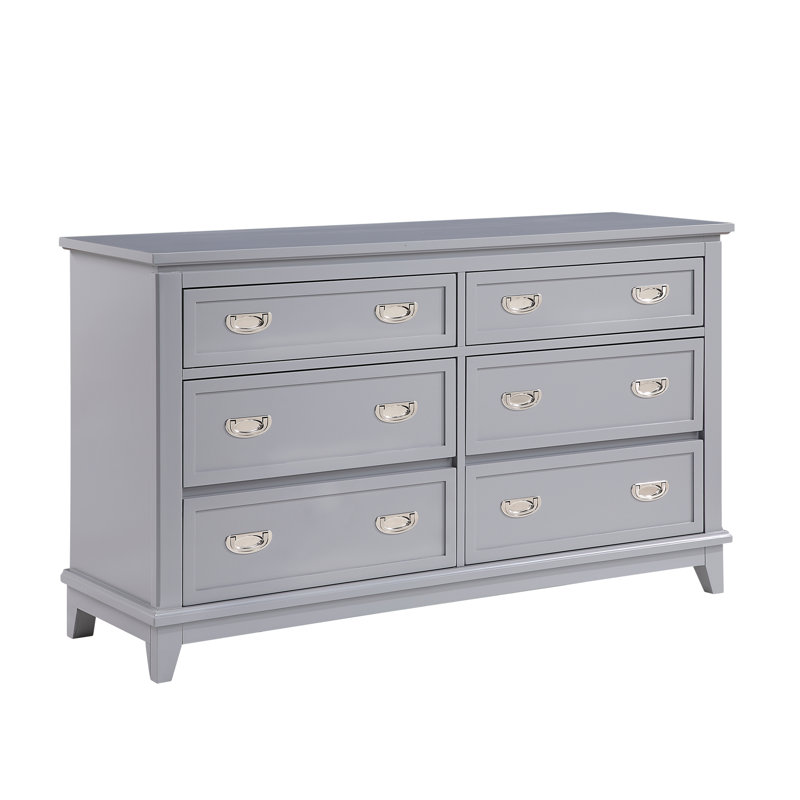 Commode avec 6 tiroirs, meubles de chambre à coucher modernes en bois 1pc, Gray