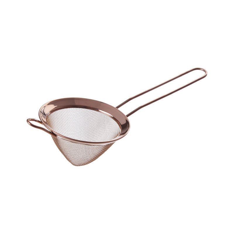 Canora Grey Dobson Mesh Food Strainer, 8cm H x 24cm W x 10cm D, Rose Gold