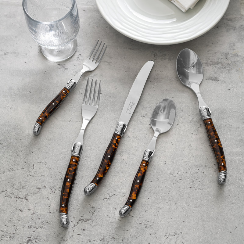 Ensemble de couverts 20 pièces en acier inoxydable 18/10 avec poignées French Home Laguiole Connoisseur