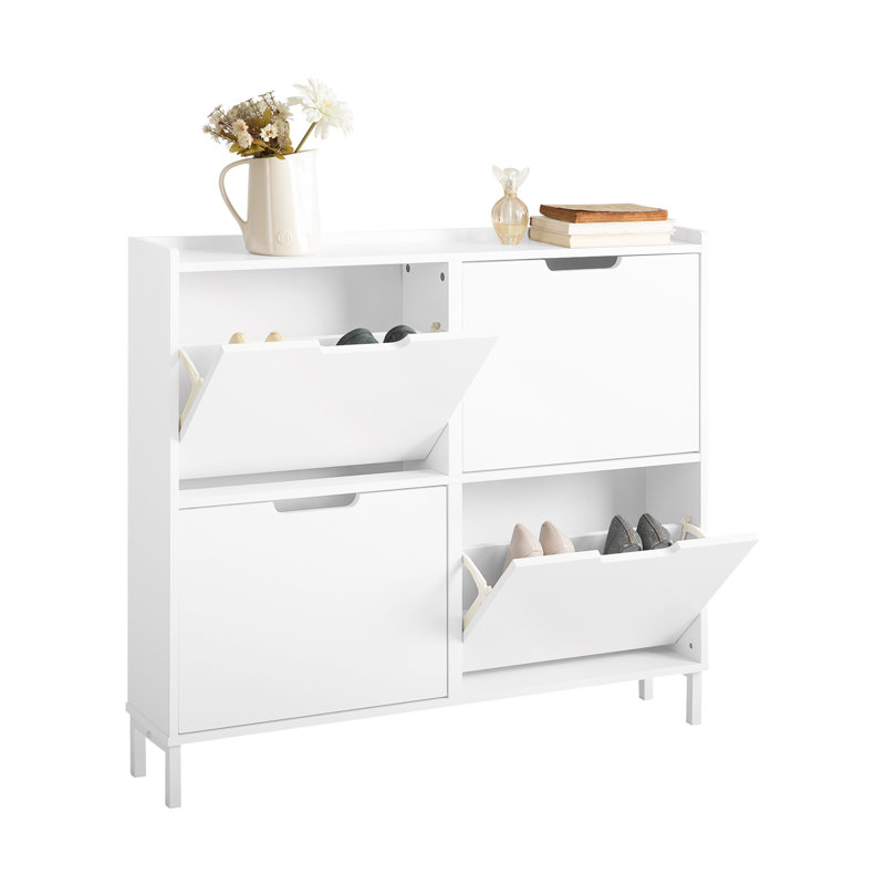 Armoire à chaussures étroite avec 4 tiroirs rabattables pour le couloir